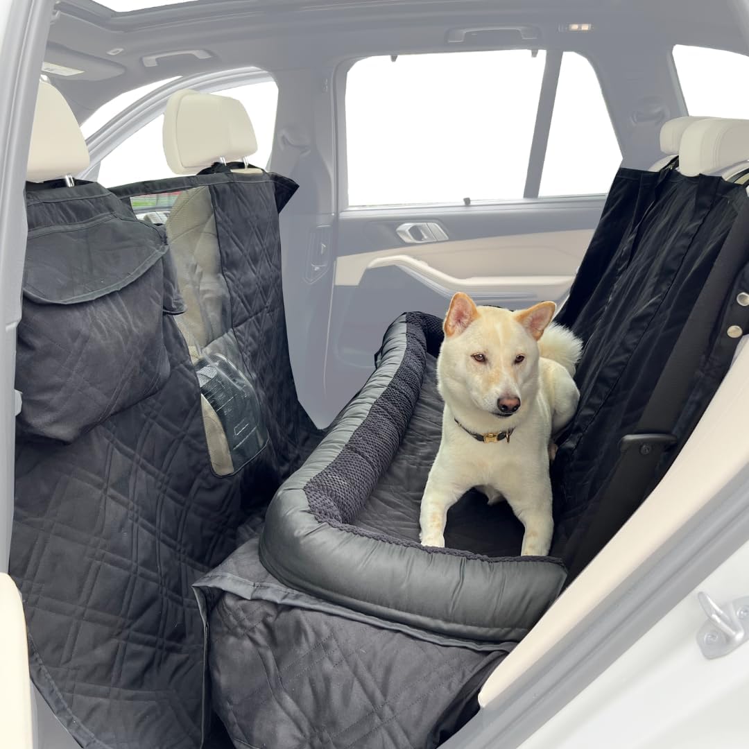 Dog Car Seat Cover Waterproof Back Seat - Premium Heavy Duty Dog Bed Kid