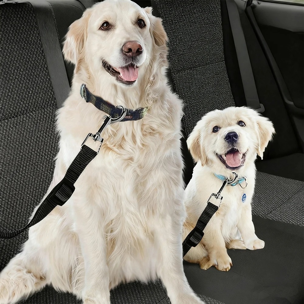 Dog Seat Belt Harness Safety Tether - 1PC Adjustable Nylon Dog Car Seat