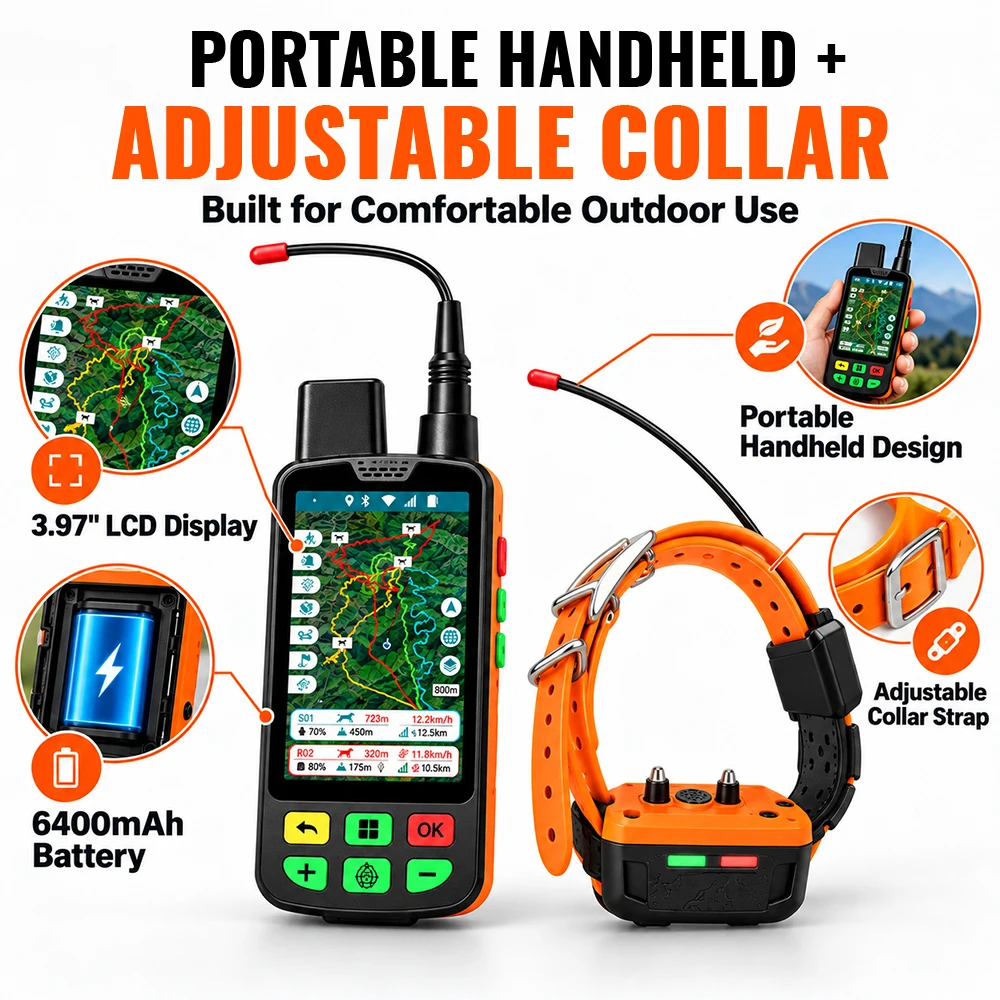 Dog Gps Tracker Collar 4G Waterproof - SIHAO Pet Training Tracker VHF 4G