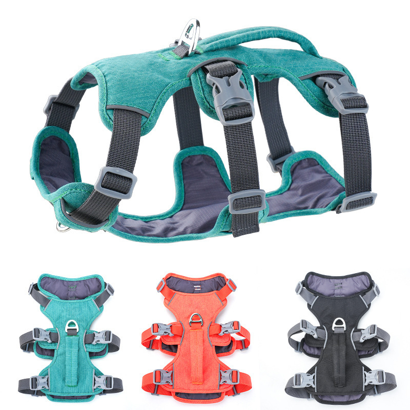 Bungee Dog Leash Shock Absorbing - Reflective Vest-Style Shock-Absorbing Pet Harness for
