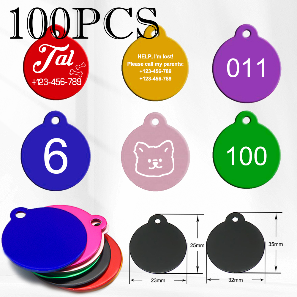 Reflective Dog Collar Personalized Engraved - 100PCS Pet Supplies With Customizable Laser-engraved