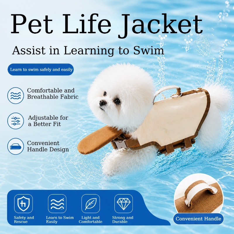 Dog Life Jacket Vest Buoyancy Handle - Dog Life Jacket with Rescue Handle