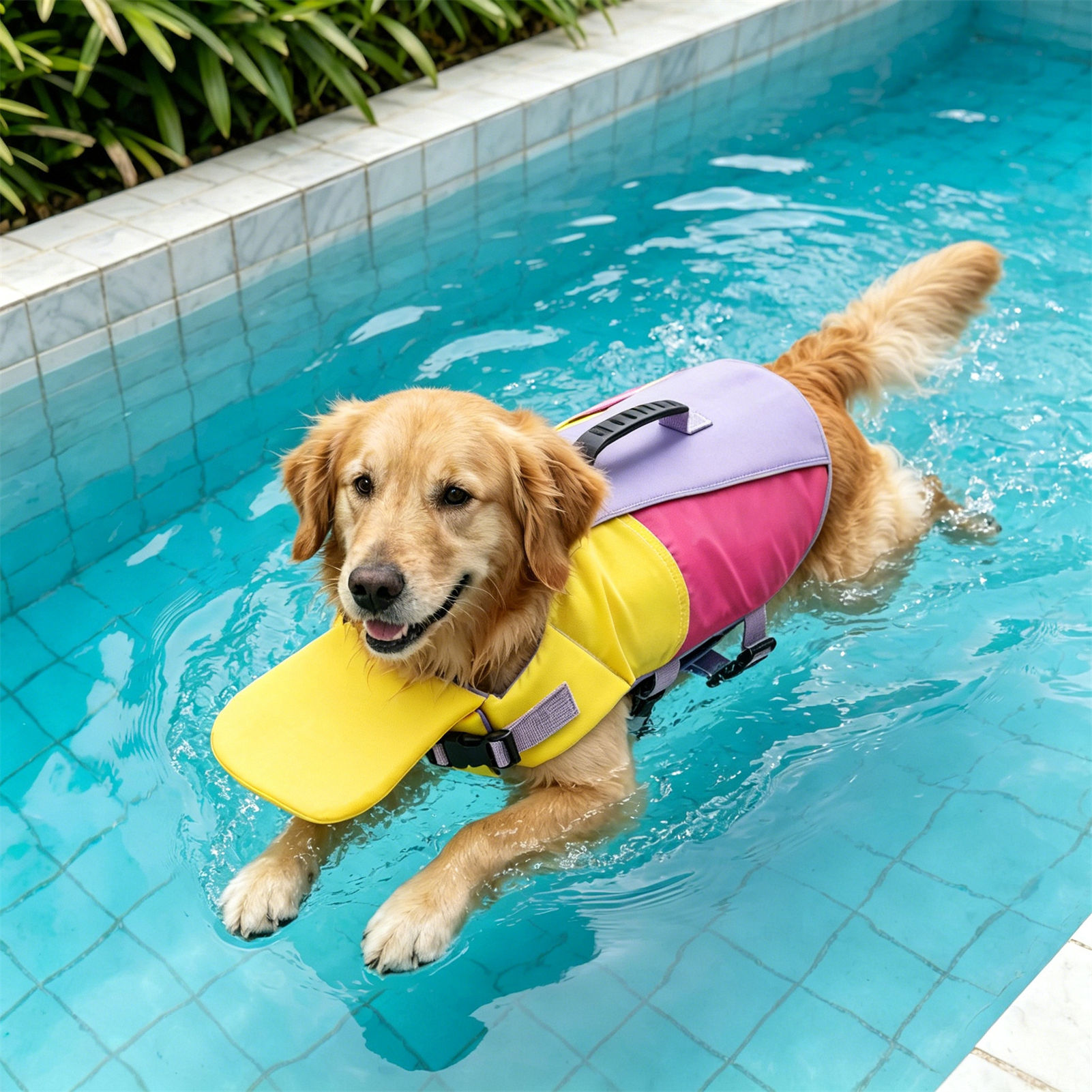 Dog Life Jacket Vest Buoyancy Handle - Dog Life-Jacket Adjustable Buoyancy-Vest With Handle