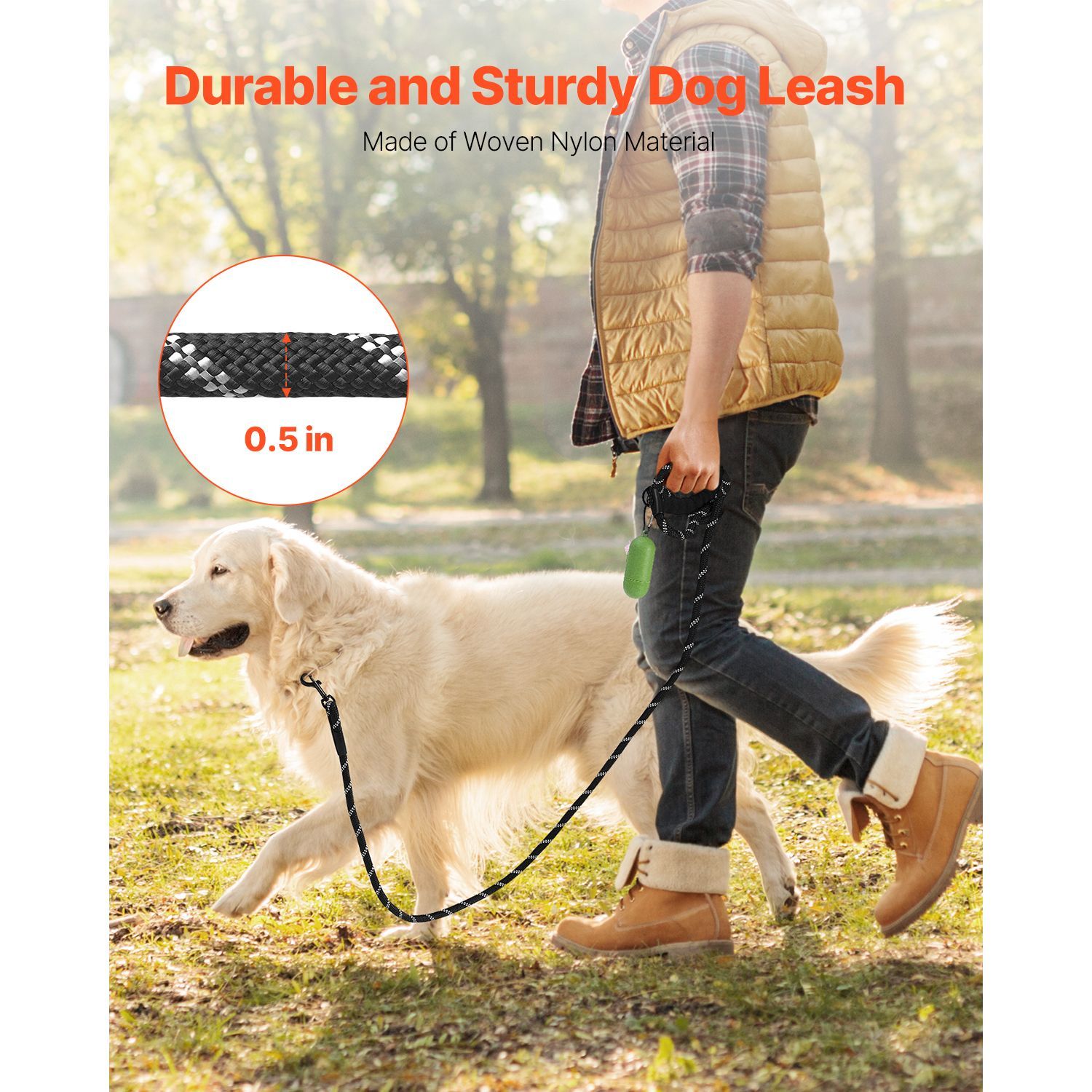 Heavy Duty Dog Leash Rope 6Ft Padded - Rope Dog Leash, 6ft Heavy Duty
