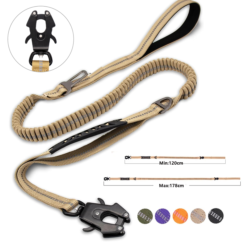 Bungee Dog Leash Shock Absorbing - Reflective Shock Absorbing Pet Leashes with