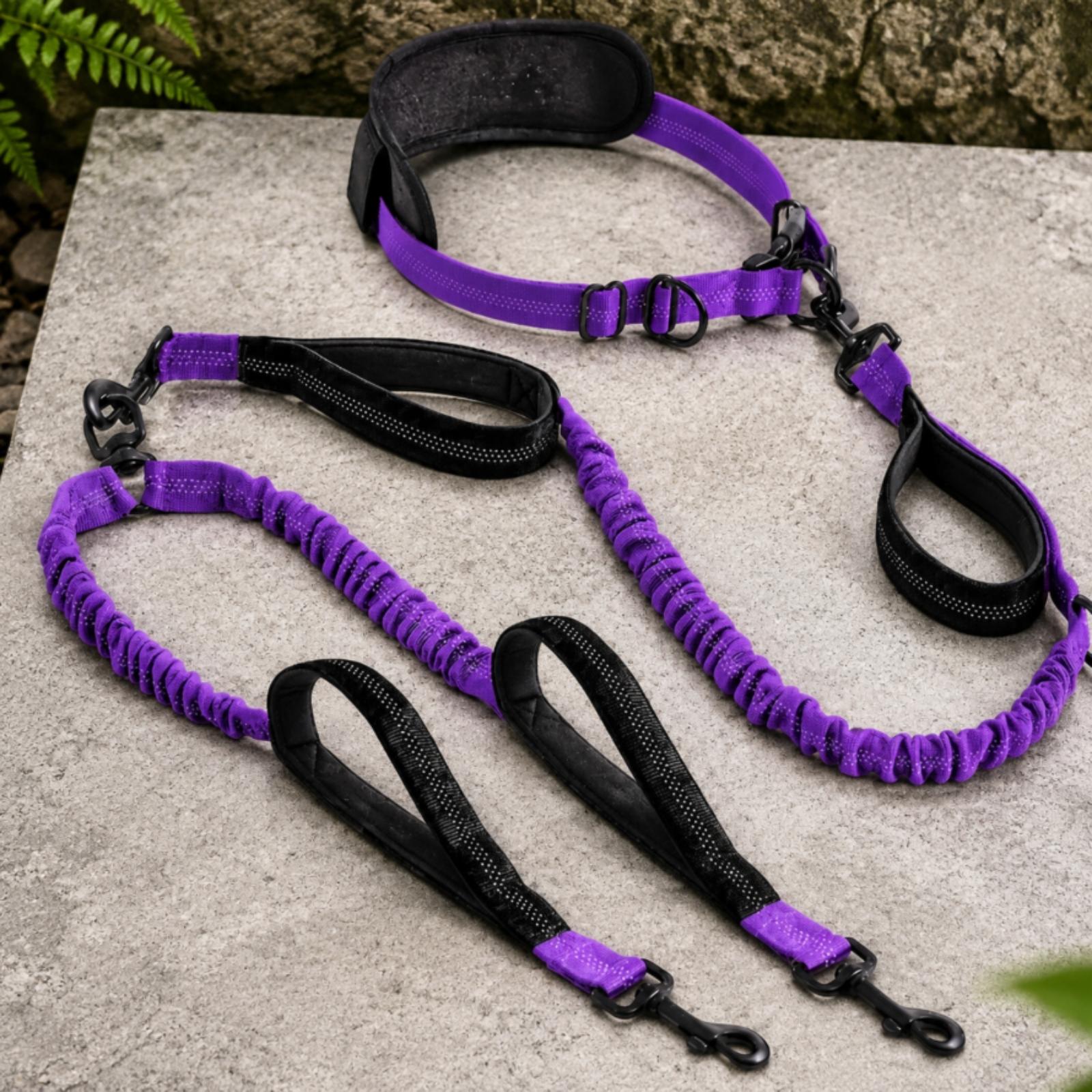 Hands Free Dog Running Leash Waist Belt - Dual Head Leash Hands Free Dog