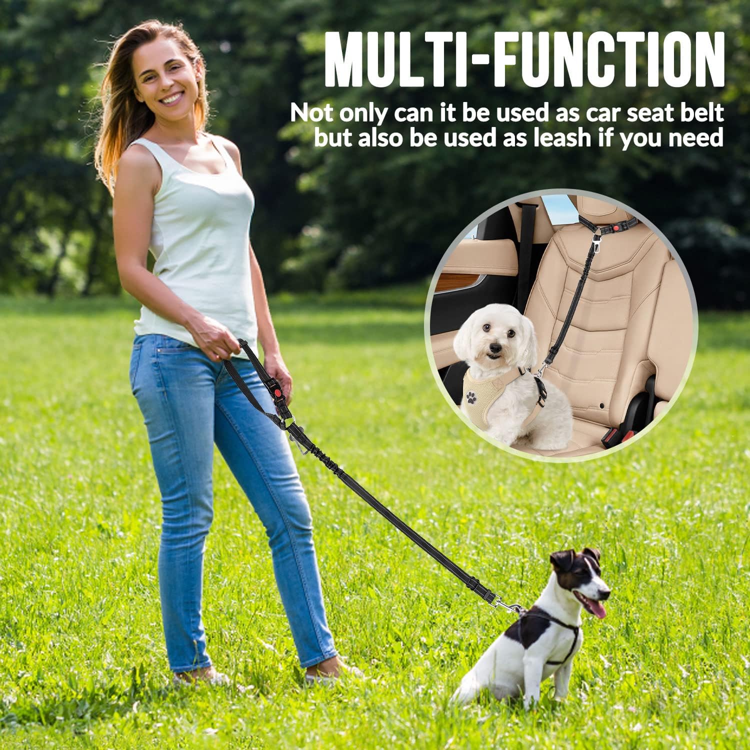 Dog Seat Belt Harness Safety Tether - Dog Car Harness Seatbelt Dog Seat