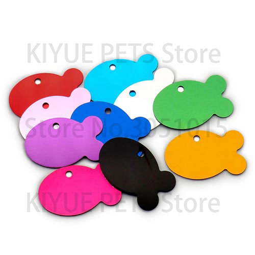 Wholesale 100Pcs Fish Shaped P - đánh giá và giá Reflective Dog Collar Personalized Engraved