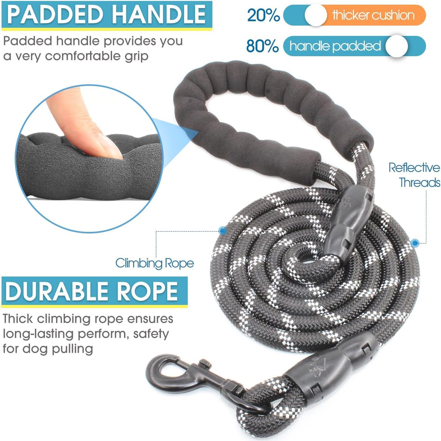 3 Dog Leash No Tangle,Heavy Du - đánh giá và giá Bungee Dog Leash Shock Absorbing