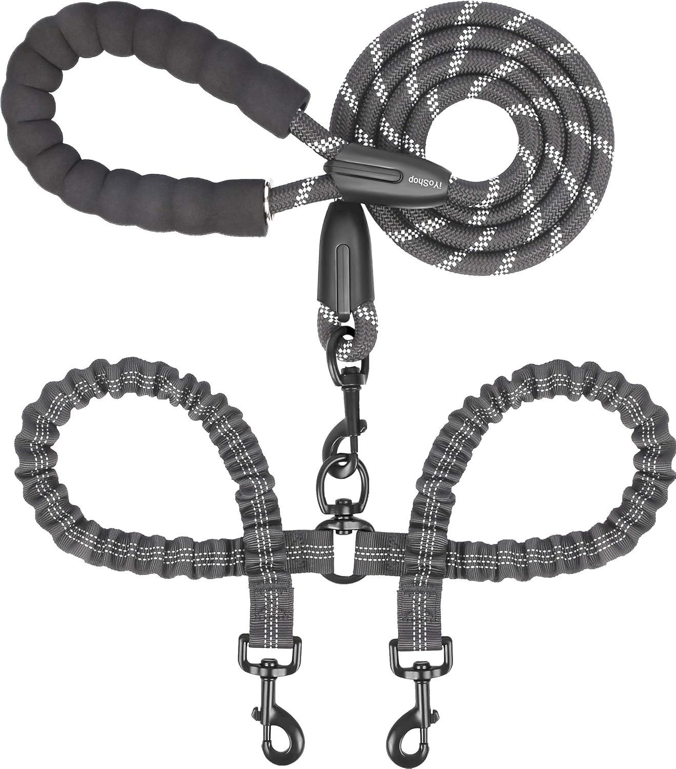 Dual Dog Leash, Double Dog Lea - đánh giá và giá Bungee Dog Leash Shock Absorbing
