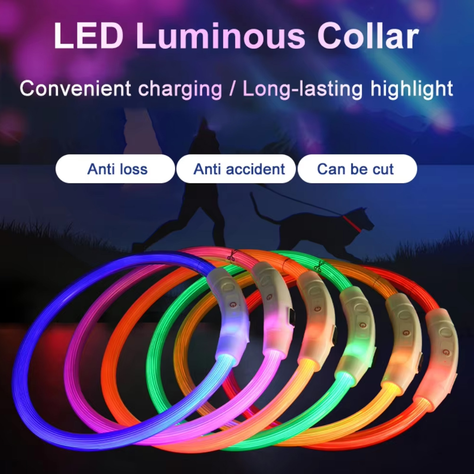 Led Glowing Dog Collar Safety  - đánh giá và giá Led Dog Collar Glowing Rechargeable Usb