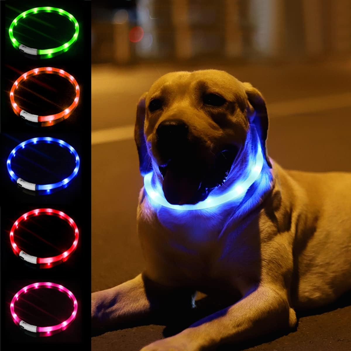 Silicone LED Dog Collar,USB Re - đánh giá và giá Led Dog Collar Glowing Rechargeable Usb