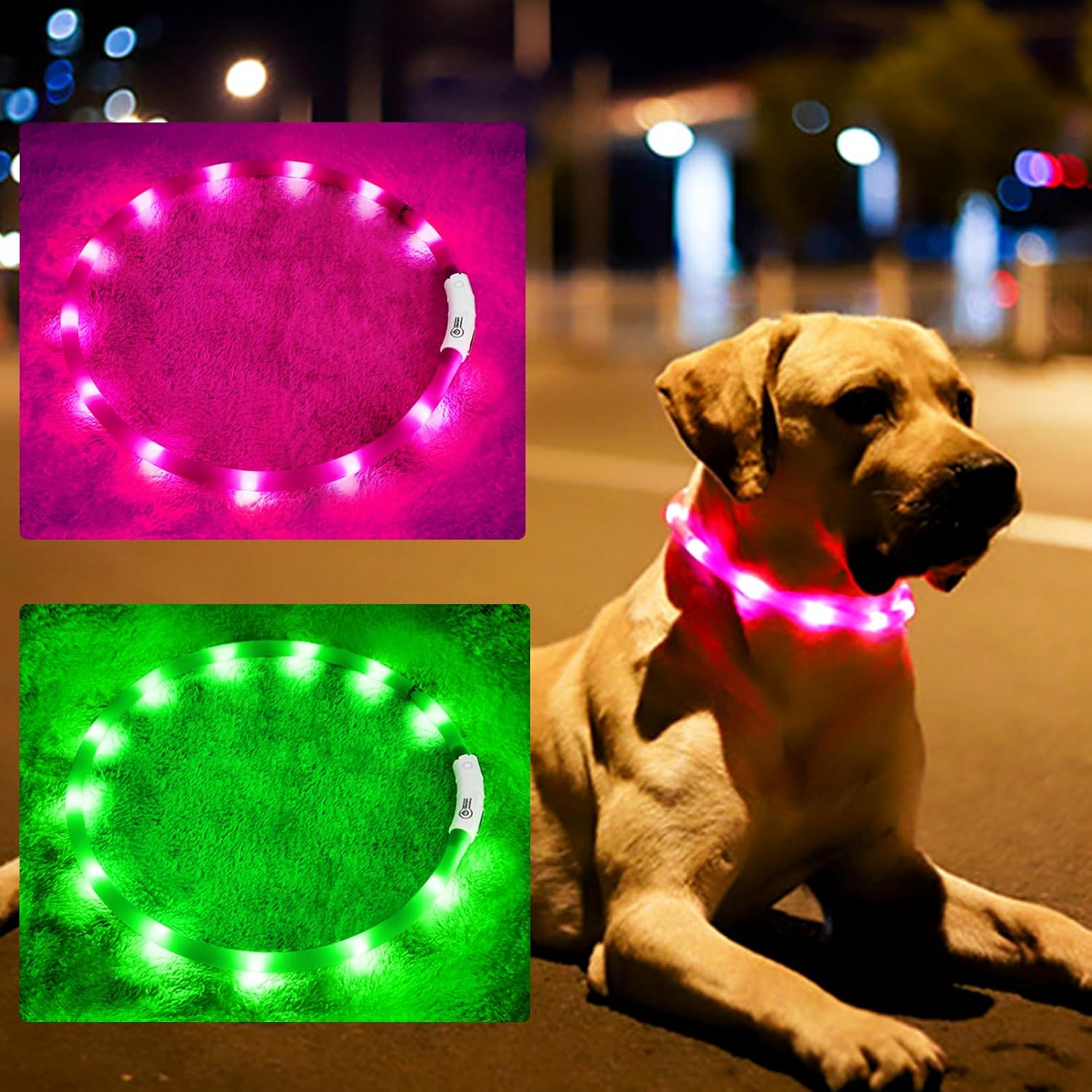 Silicone LED Dog Collar,USB Re - đánh giá và giá Led Dog Collar Glowing Rechargeable Usb