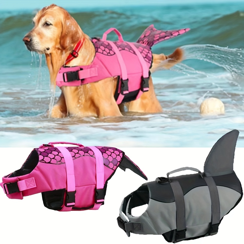Shark/Mermaid Dog Life Jacket  - đánh giá và giá Dog Life Jacket Vest Buoyancy Handle