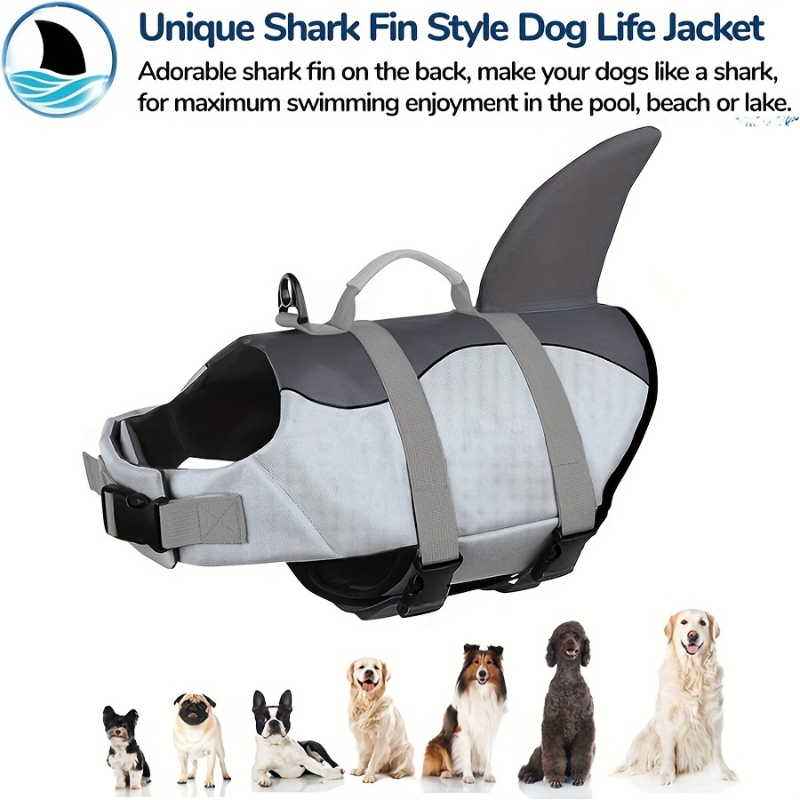 Shark/Mermaid Dog Life Jacket  - đánh giá và giá Dog Life Jacket Vest Buoyancy Handle