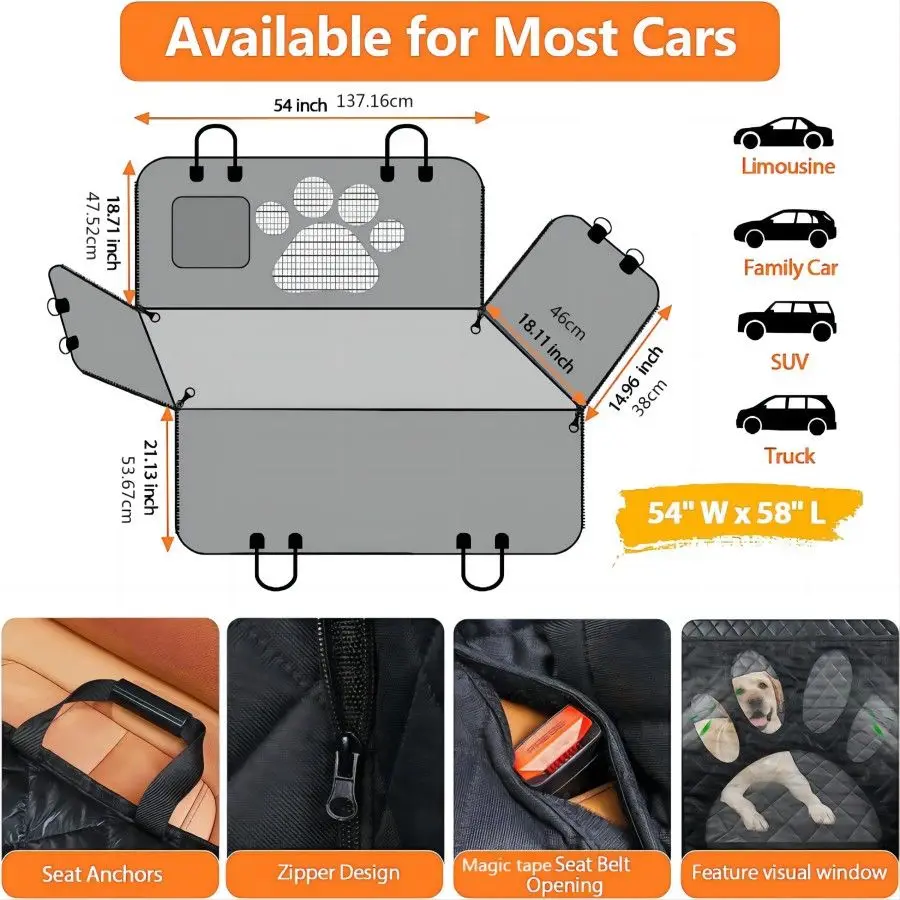 Dog Car Seat Cover for Back Se - đánh giá và giá Dog Car Seat Cover Waterproof Back Seat