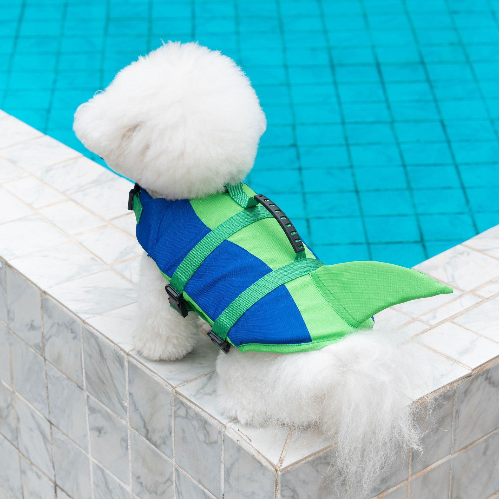 Cute Shark Dog Life Jacket wit - đánh giá và giá Dog Life Jacket Vest Buoyancy Handle