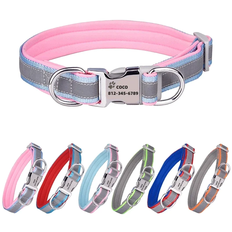Adjustable Reflective Personal - đánh giá và giá Reflective Dog Collar Personalized Engraved