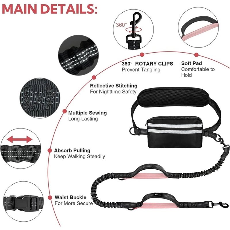 B-Est Zipper Pouch For Dog Lea - đánh giá và giá Hands Free Dog Running Leash Waist Belt