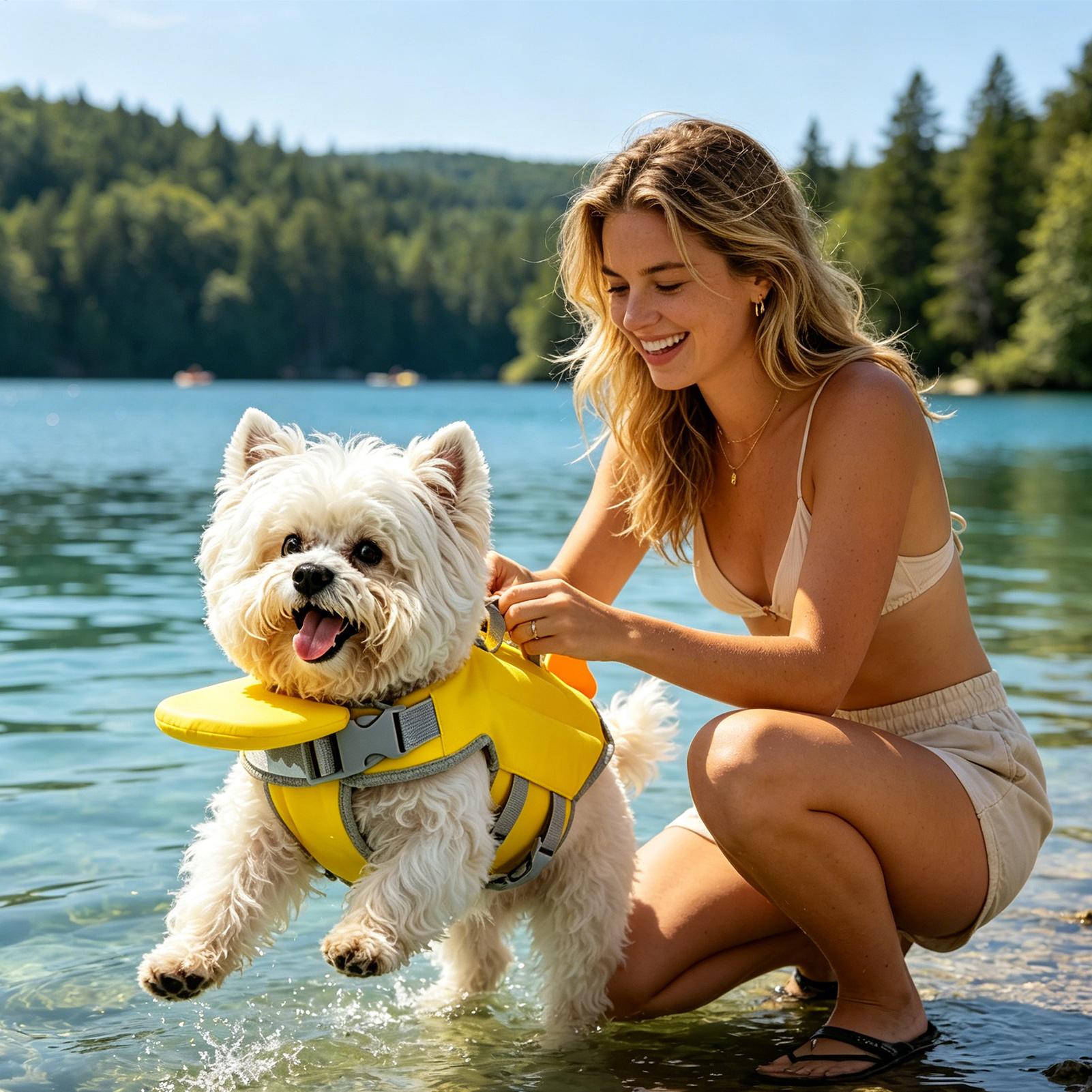 Dog Life Vest High Buoyancy wi - đánh giá và giá Dog Life Jacket Vest Buoyancy Handle
