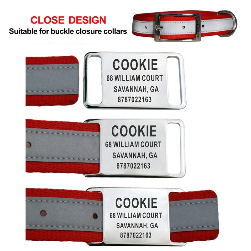 Personalized Pet ID Tag Slide- - đánh giá và giá Reflective Dog Collar Personalized Engraved