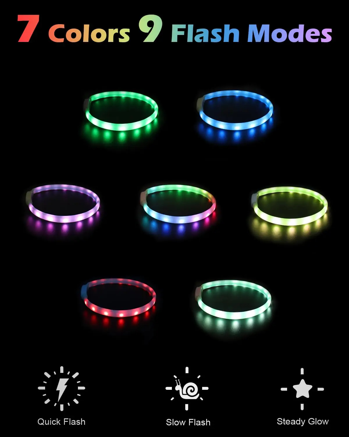 RGB Discolor Glowing Collar Fo - đánh giá và giá Led Dog Collar Glowing Rechargeable Usb