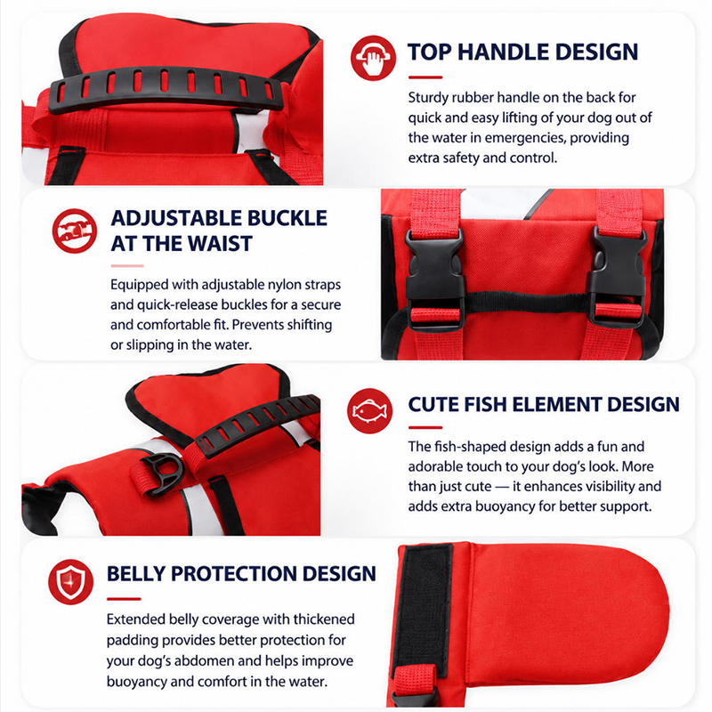 Dog Life Jacket Dog Safety Ves - đánh giá và giá Dog Life Jacket Vest Buoyancy Handle