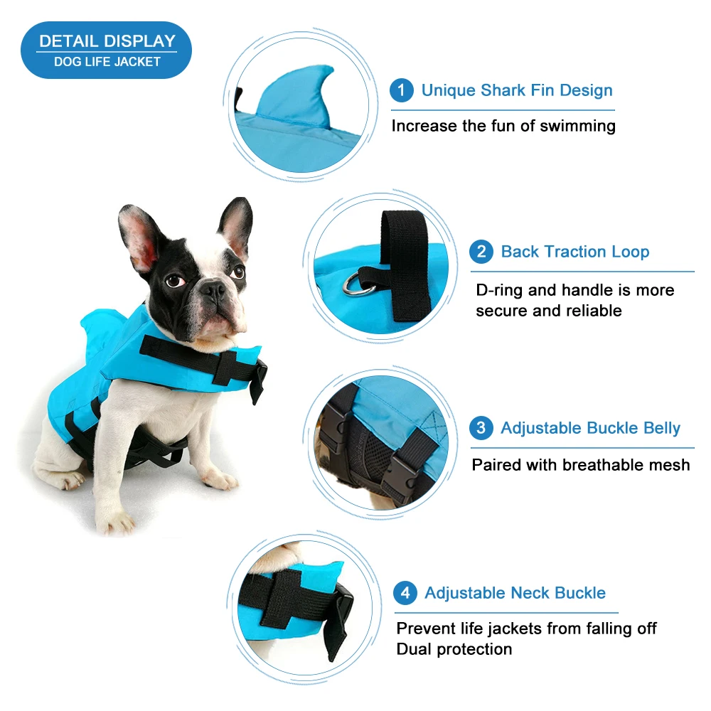 2026 Shark Fin Dog Life Jacket - đánh giá và giá Dog Life Jacket Vest Buoyancy Handle