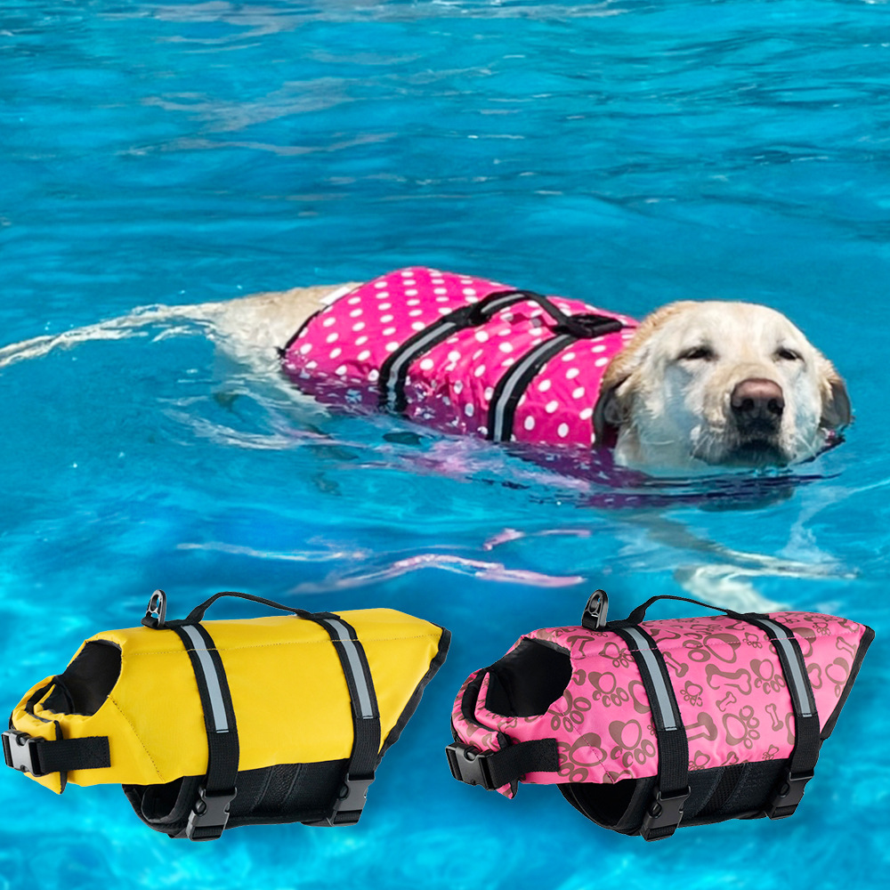 Dog Life Jacket with Rescue Ha - đánh giá và giá Dog Life Jacket Vest Buoyancy Handle