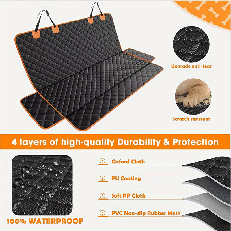 Dog Car Seat Cover Waterproof  - đánh giá và giá Dog Car Seat Cover Waterproof Back Seat