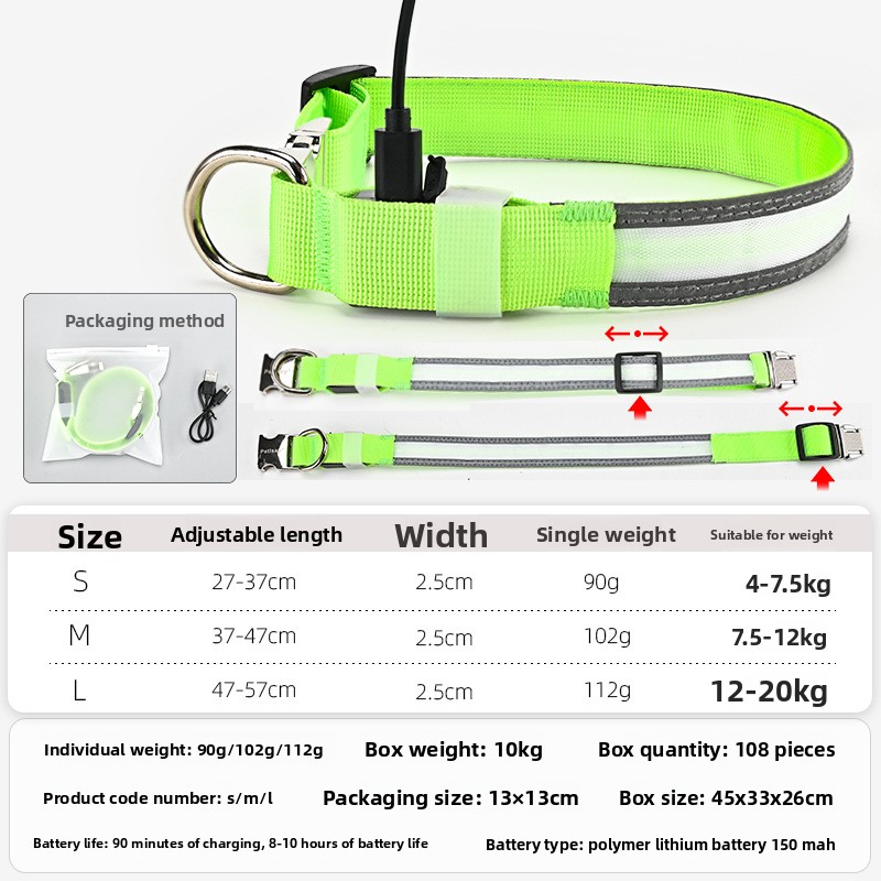LED Fiber Optic Glowing Dog Co - đánh giá và giá Led Dog Collar Glowing Rechargeable Usb