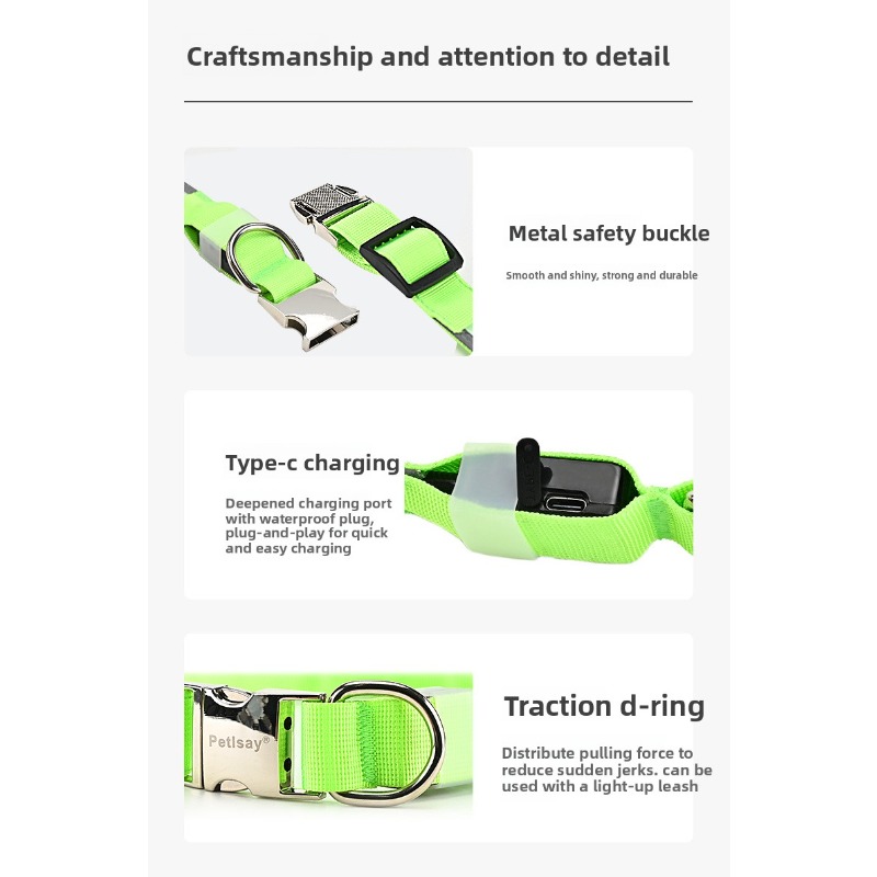 LED Fiber Optic Glowing Dog Co - đánh giá và giá Led Dog Collar Glowing Rechargeable Usb