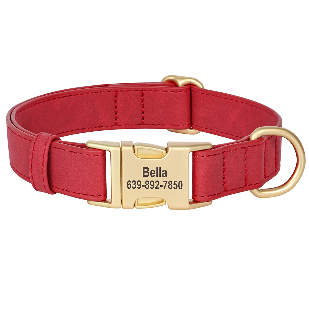 Personalized PU Leather Dog Co - đánh giá và giá Reflective Dog Collar Personalized Engraved