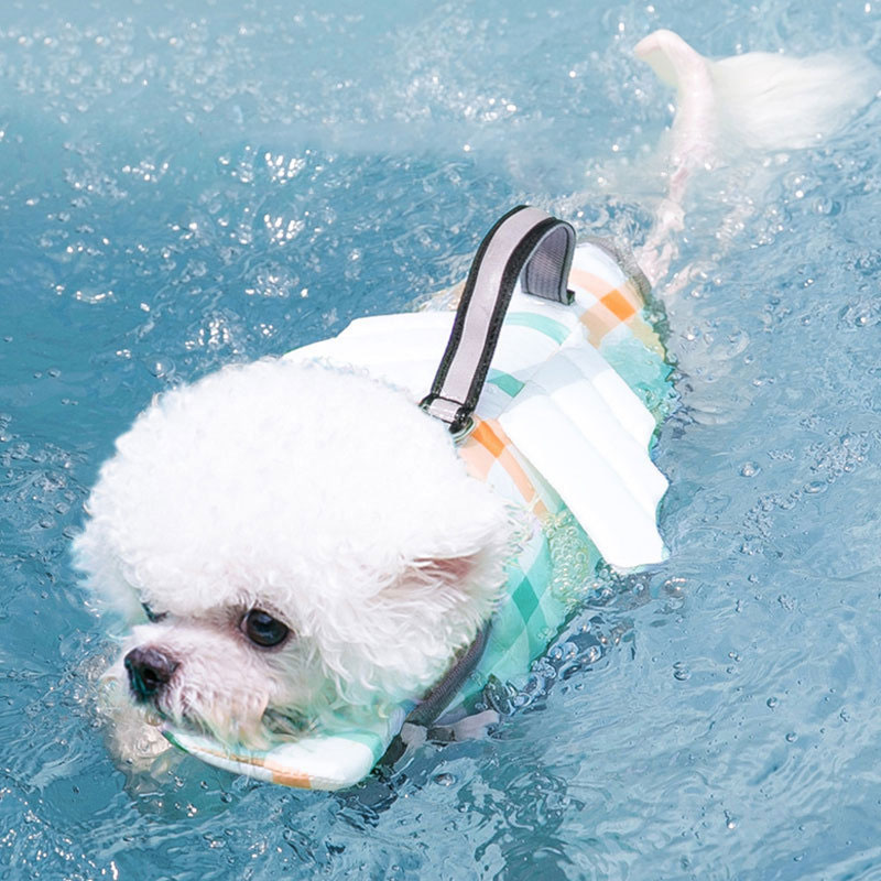 Plaid Dog Life Jacket High Buo - đánh giá và giá Dog Life Jacket Vest Buoyancy Handle