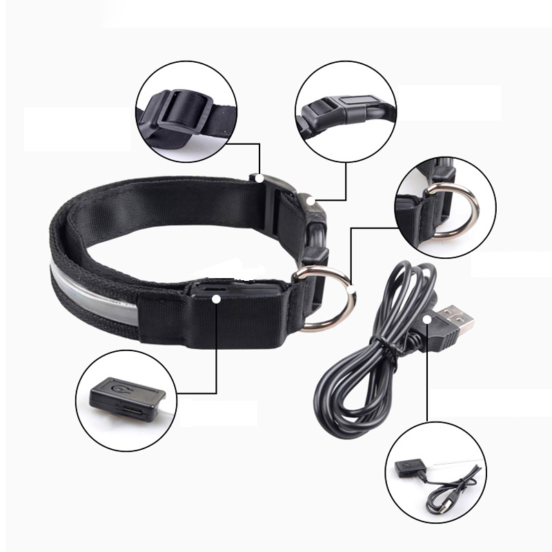 Khắc ID LED Cổ Chó Dạ Quang US - đánh giá và giá Reflective Dog Collar Personalized Engraved