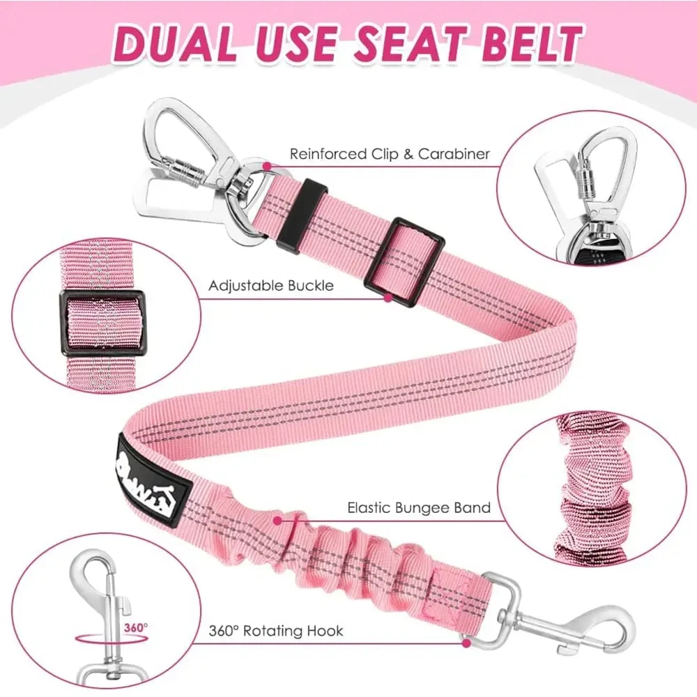 Dog Car Harness Seatbelt Set,  - đánh giá và giá Dog Seat Belt Harness Safety Tether