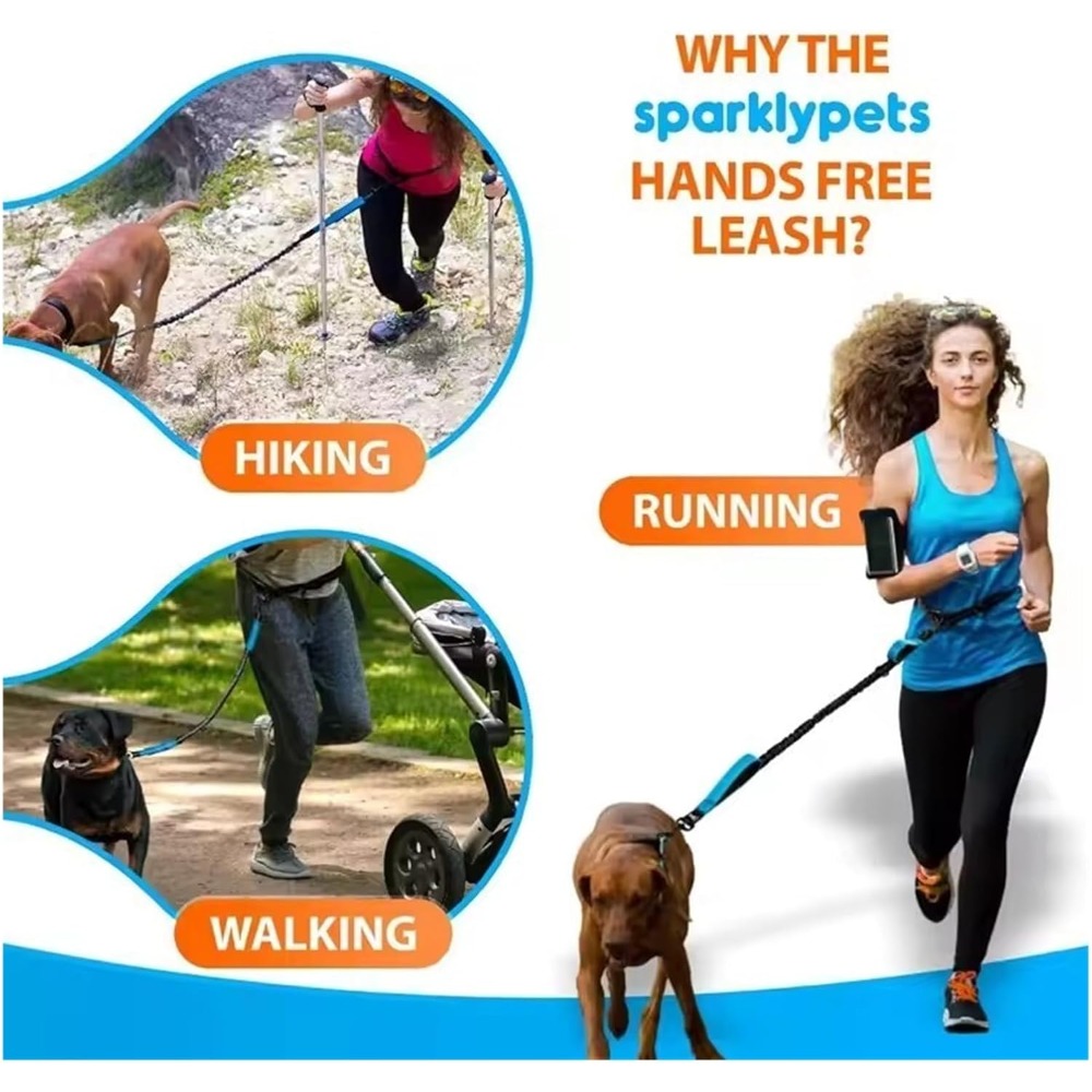 Hands Free Dog Leash, Reflecti - đánh giá và giá Hands Free Dog Running Leash Waist Belt