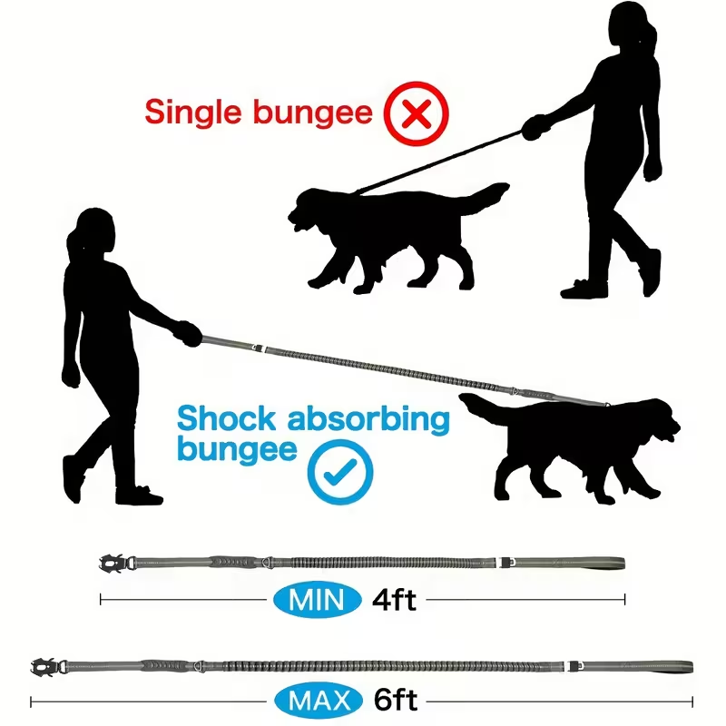 Multifunctional Reflective Dog - đánh giá và giá Bungee Dog Leash Shock Absorbing