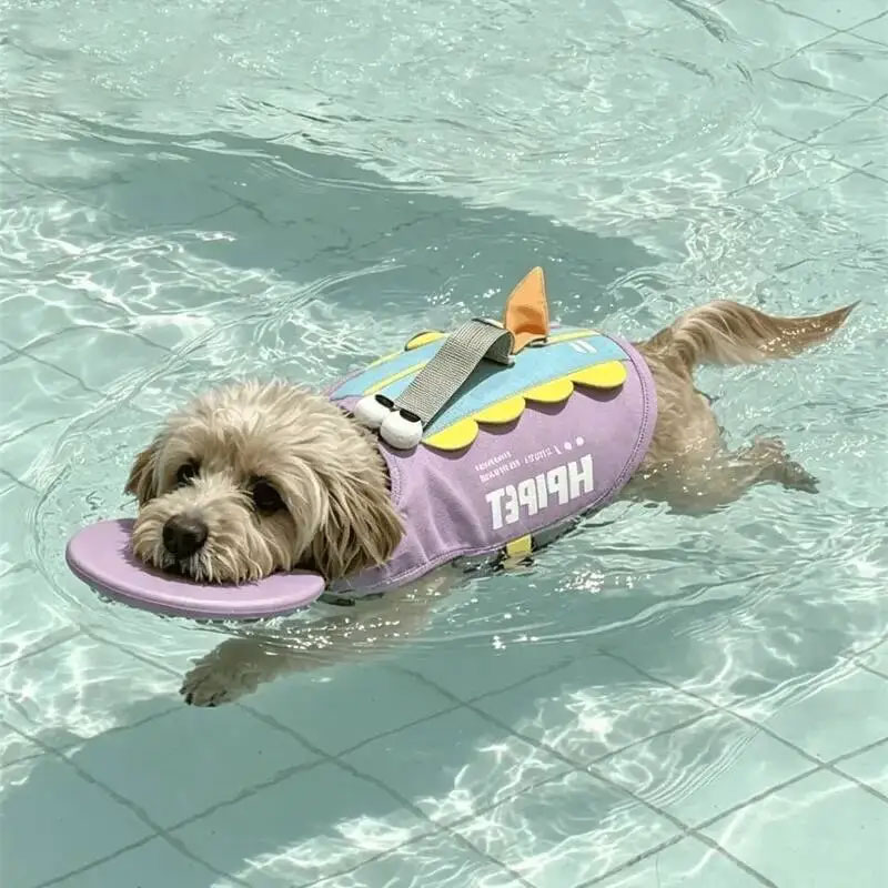 Dog Life Jacket Cute Shark Sha - đánh giá và giá Dog Life Jacket Vest Buoyancy Handle