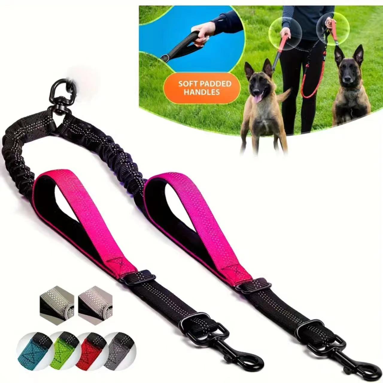 Dual Dog Leash Coupler - Comfo - đánh giá và giá Bungee Dog Leash Shock Absorbing