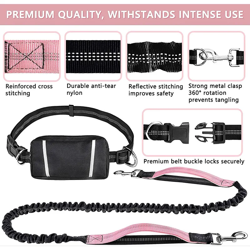Hand Free Dog Leash for Pet Wa - đánh giá và giá Hands Free Dog Running Leash Waist Belt